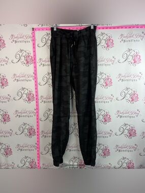 Kyodan joggers camo style tie up waist grey camouflage Black Camo Mesh Joggers